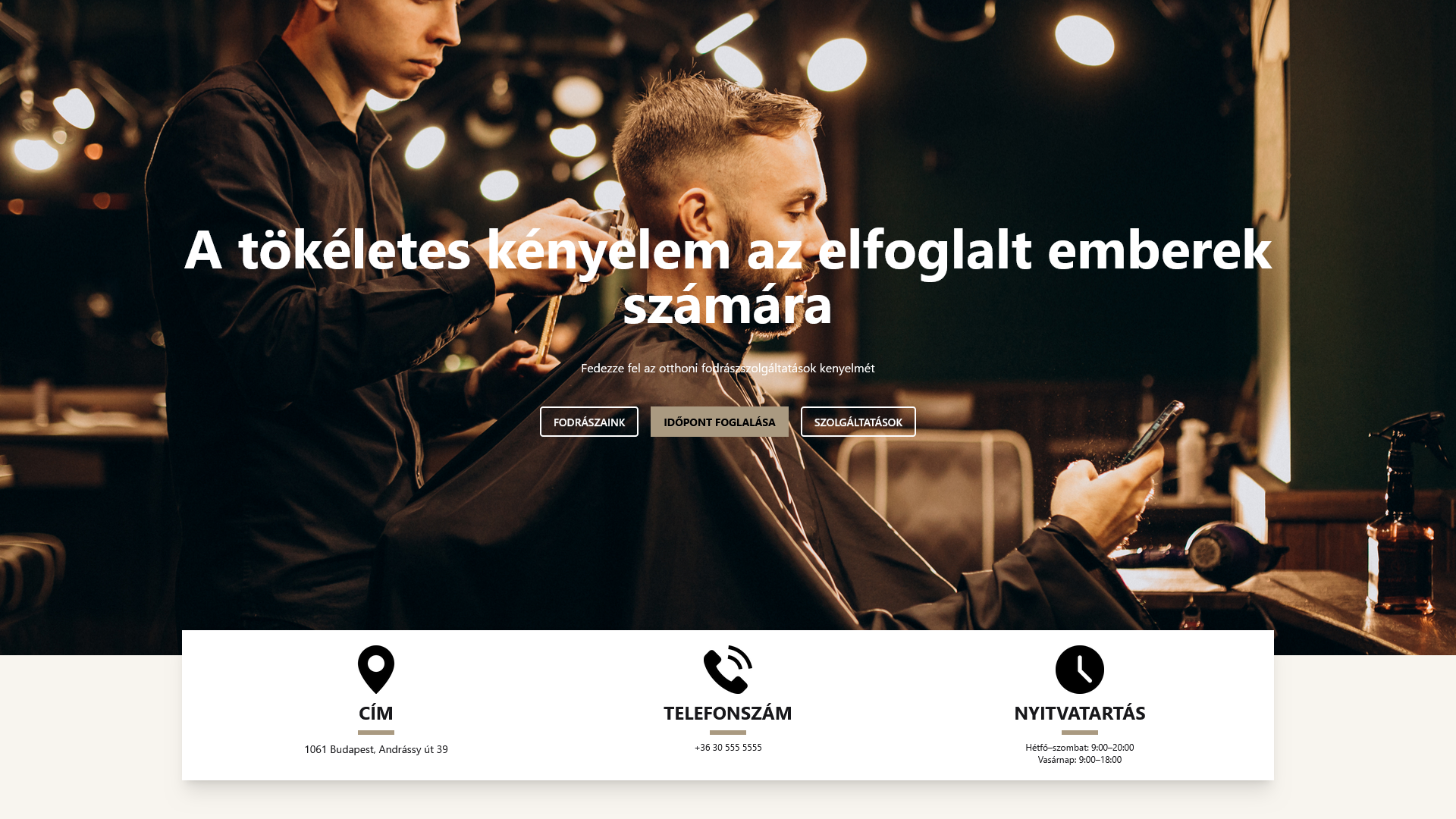 Project landing page