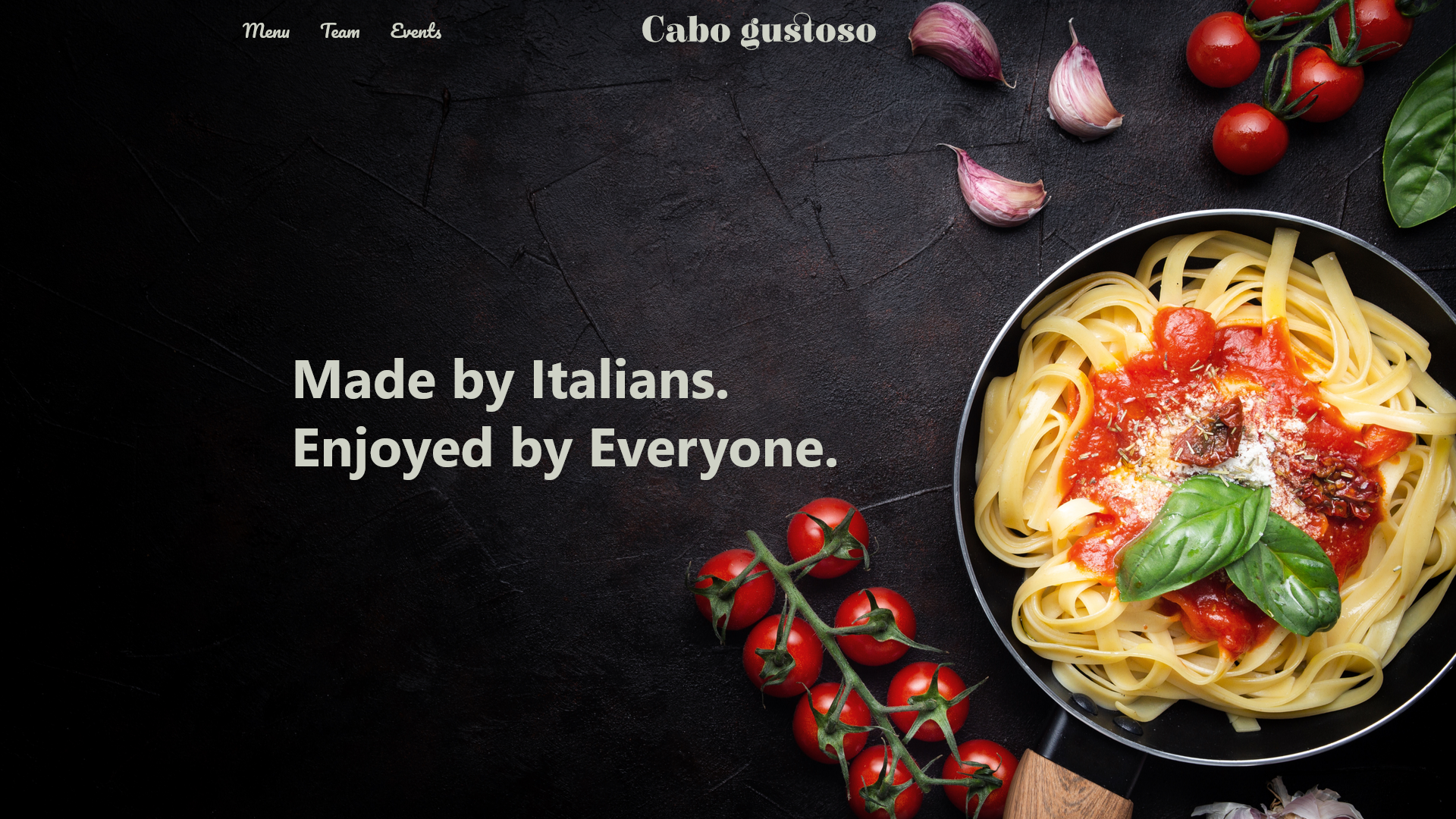 Project landing page